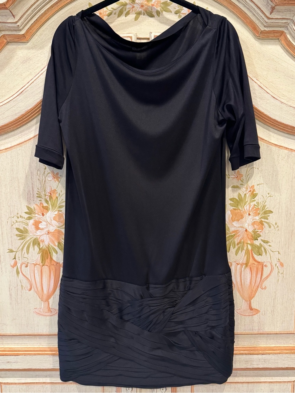 Foley + Corinna Black Silk Cowl Neck Ruched Mini Dress Y2K M